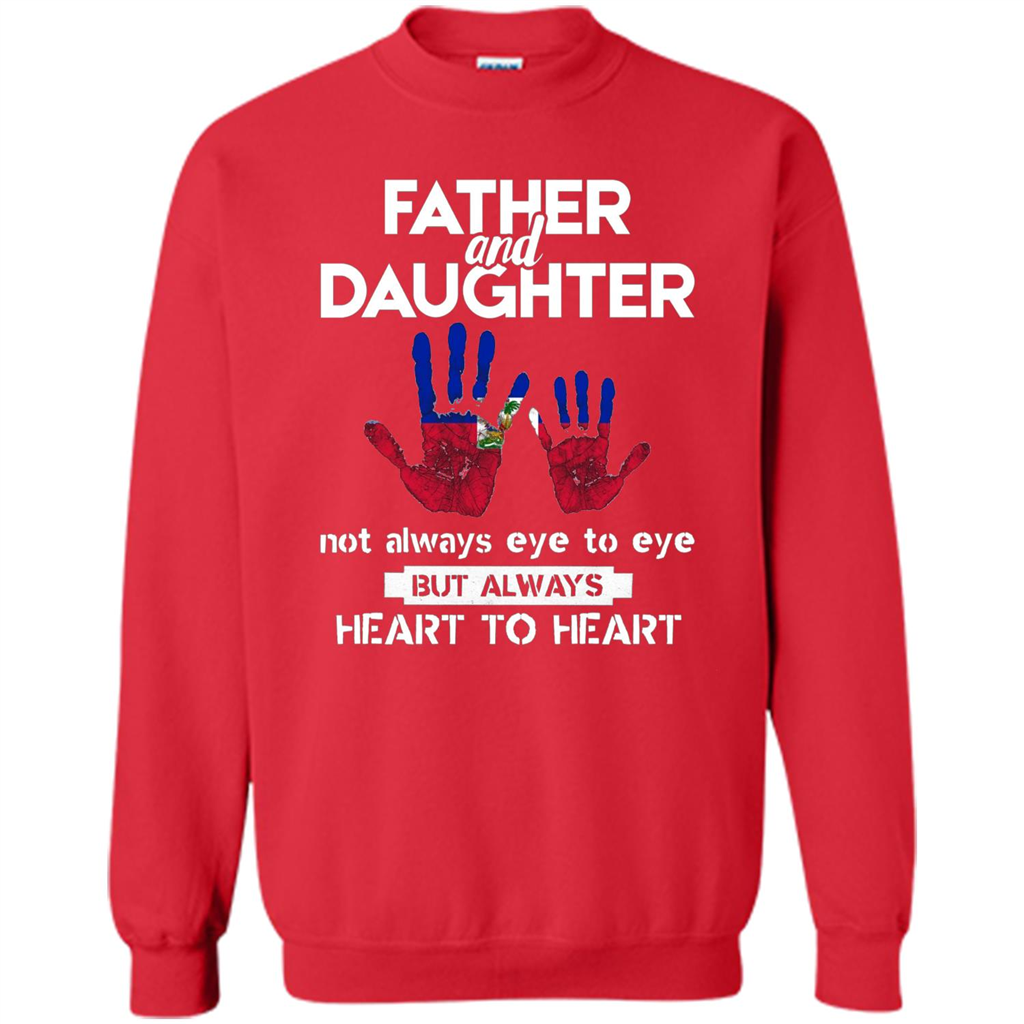 Father And Daughter Father's Day T-shirt Heart To Heart Red