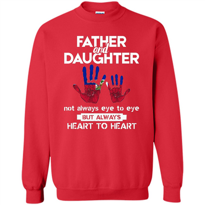 Father And Daughter Father's Day T-shirt Heart To Heart Red