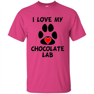 I Love My Chocolate Lab Paw T-shirt Heart Dog Owner T-Shirt