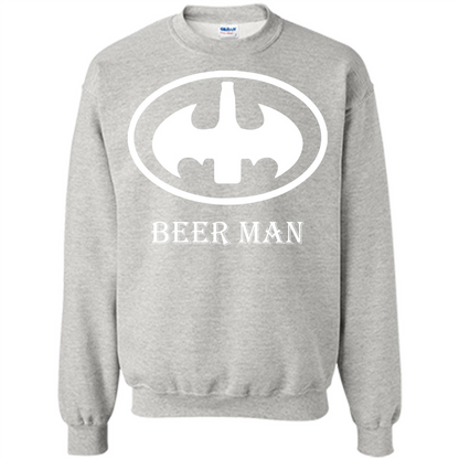 Beer Man T-shirt Funny Logo T-shirt Ash