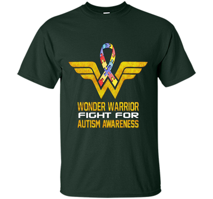 Wonder Warrior Fight For Autism Awareness T-shirt Forest Green