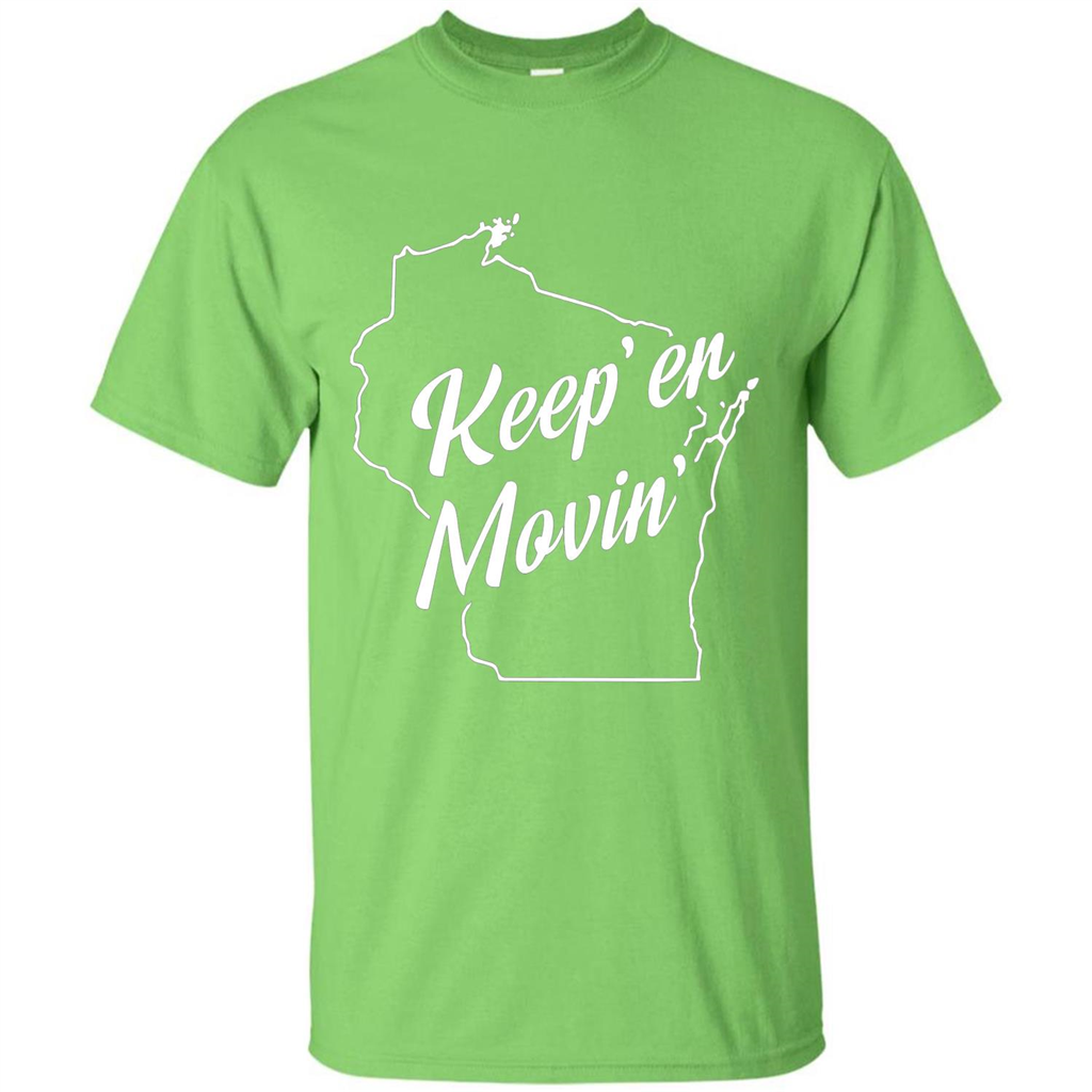 Keep Er Movin WI State T-Shirt Lime