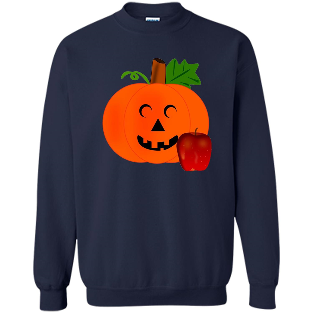 Cute Teacher Pumpkin Apple Halloween Costume T-shirt Navy