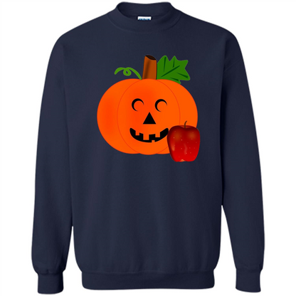 Cute Teacher Pumpkin Apple Halloween Costume T-shirt Navy