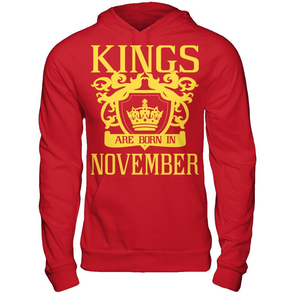 Kings Are Born In November T-shirt Gildan - Pullover Hoodie Red