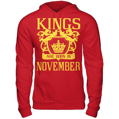 Kings Are Born In November T-shirt Gildan - Pullover Hoodie Red