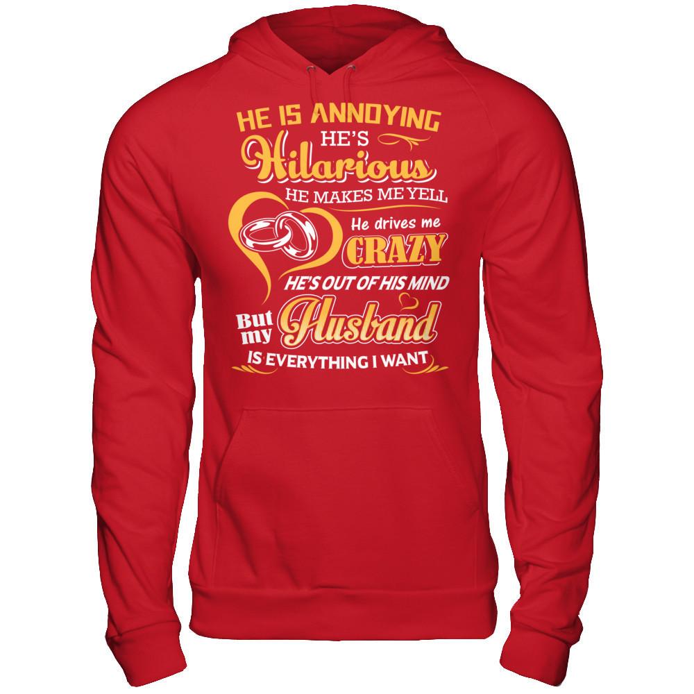 My Husband Is Everything I Want Gildan - Pullover Hoodie Red