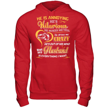 My Husband Is Everything I Want Gildan - Pullover Hoodie Red