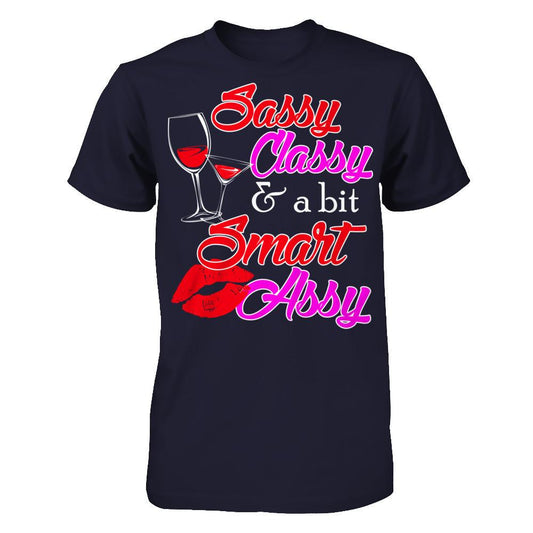 Sassy Classy & A Bit Smart Assy Next Level - Unisex Fitted Tee Midnight Navy