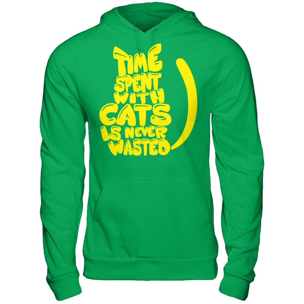 Time Spent With Cats Is Never Wasted Gildan - Pullover Hoodie Irish Green