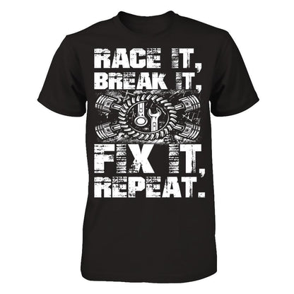 Race It, Break It, Fix It, Repeat Gildan - Short Sleeve Tee Black