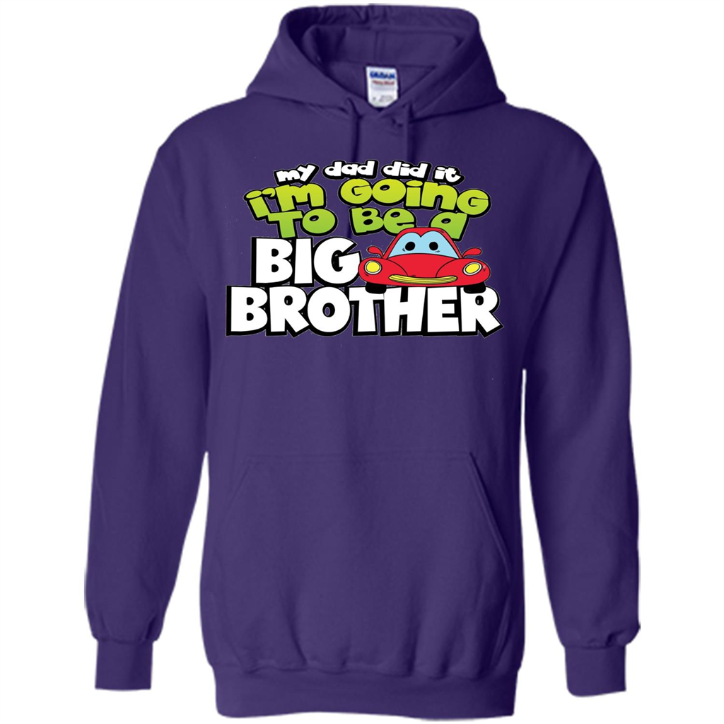 Car Brother T-shirt I'm Going To Be a Big Brother Purple