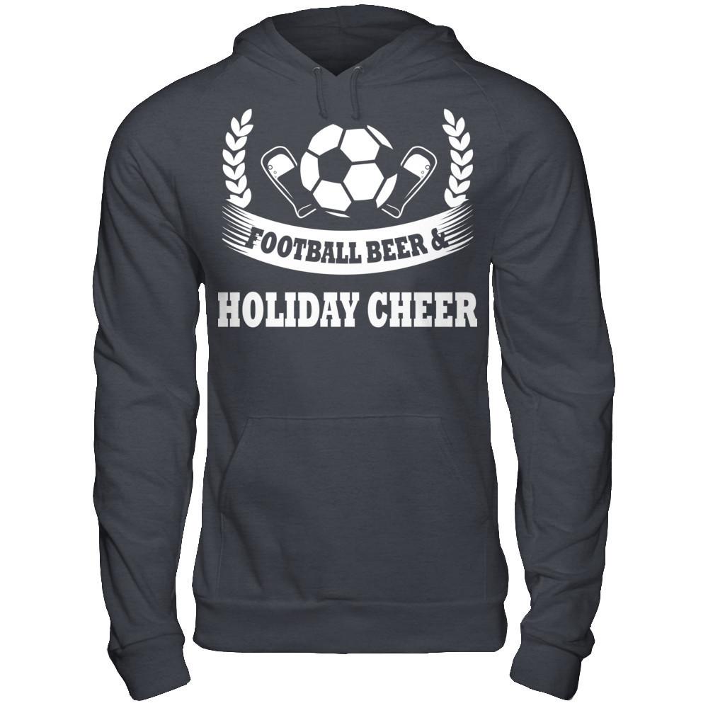 Football, Beer & Holiday Cheer T-shirt Gildan - Pullover Hoodie Dark Heather