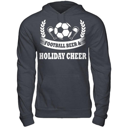 Football, Beer & Holiday Cheer T-shirt Gildan - Pullover Hoodie Dark Heather