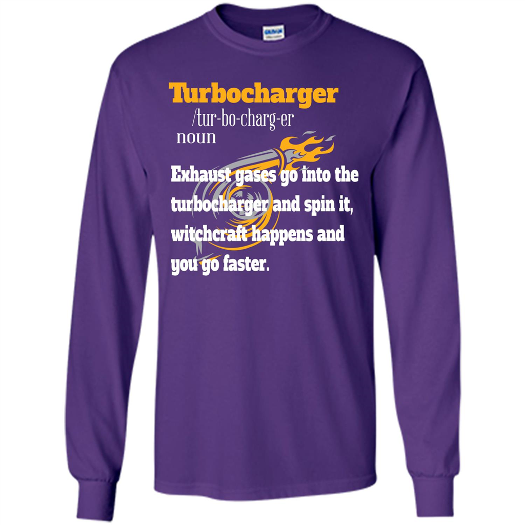 Car Lover T-shirt Turbocharger Exhaust Gases Go Into The Turbocharger Purple