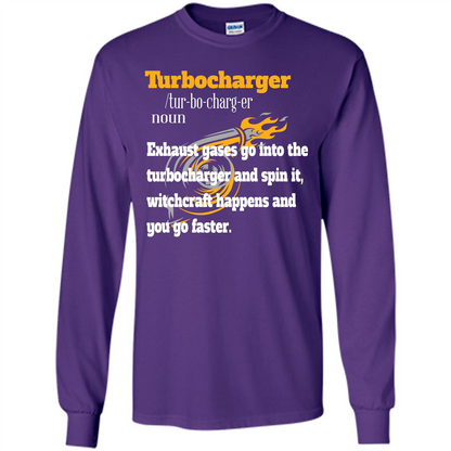 Car Lover T-shirt Turbocharger Exhaust Gases Go Into The Turbocharger Purple