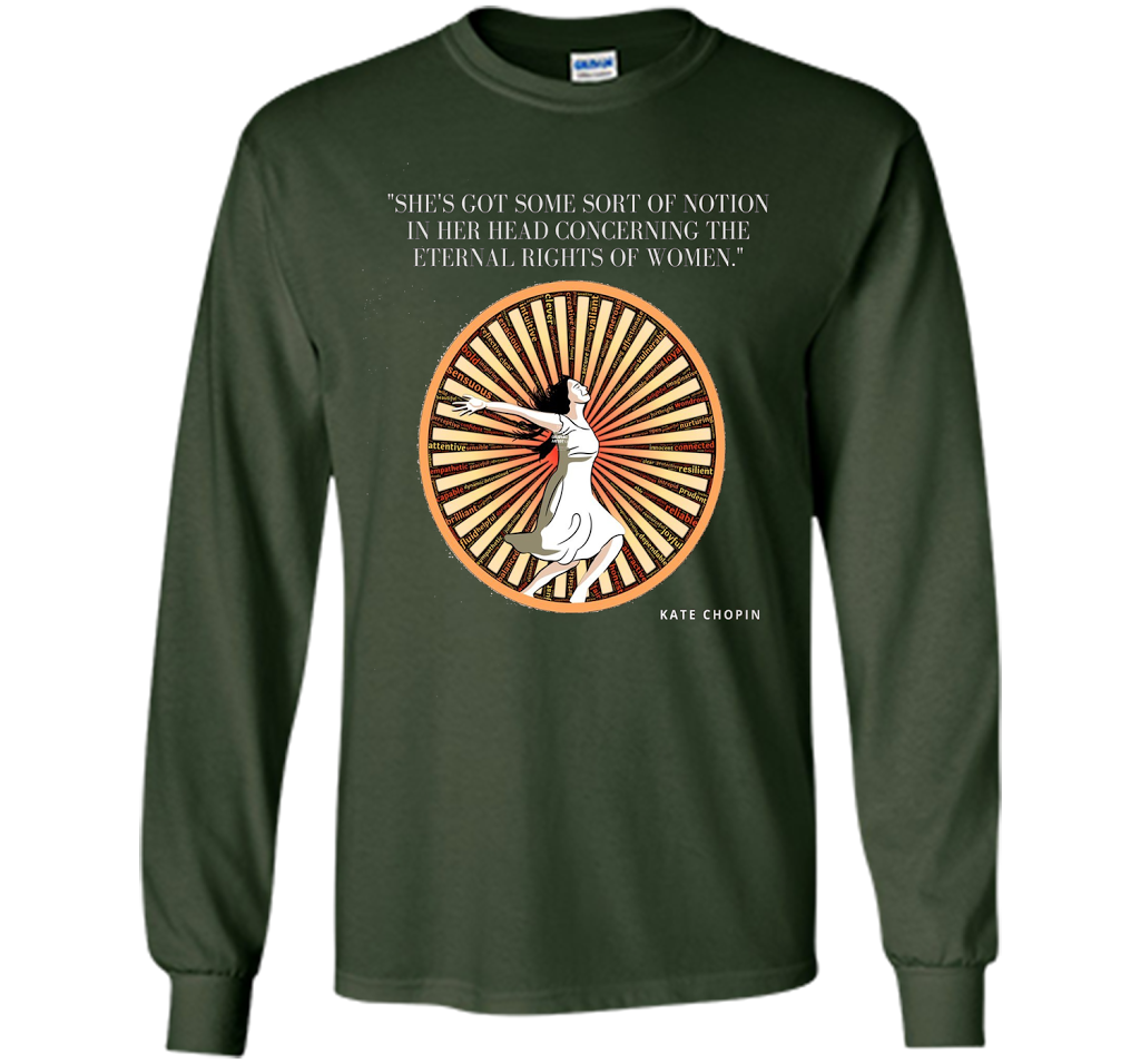 Kate Chopin Eternal Rights of Women Literary T-Shirt shirt Forest Green