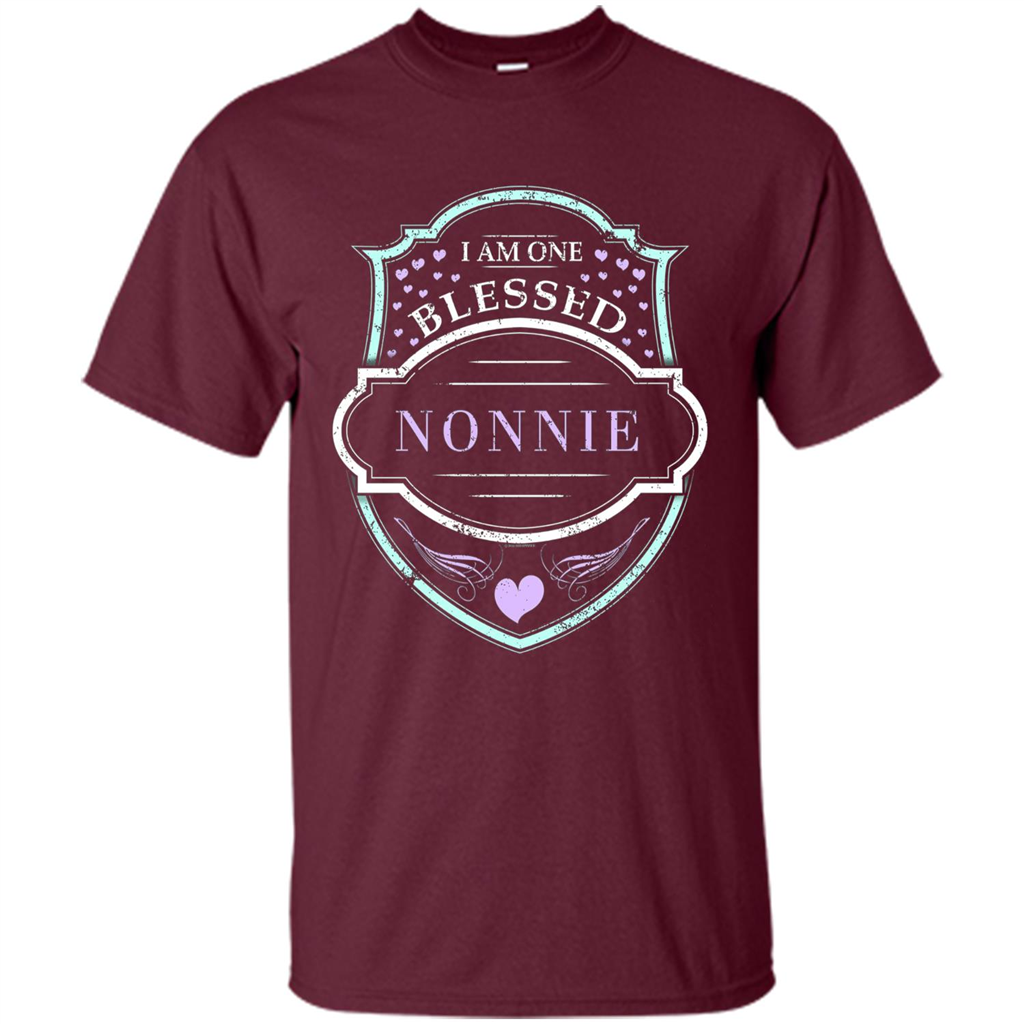 Grandma T-shirt I Am One Blessed Nonnie Maroon