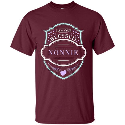 Grandma T-shirt I Am One Blessed Nonnie Maroon