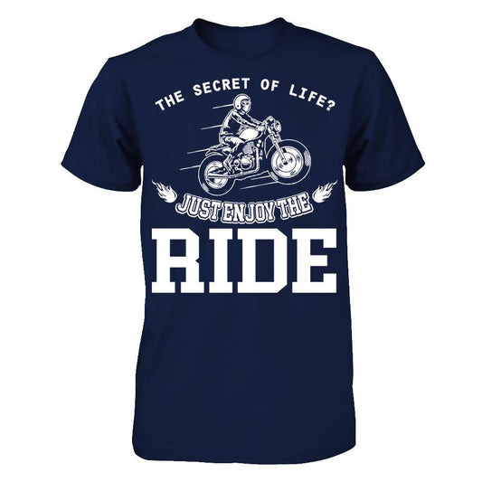 The Secret Of Life Just Enjoy The Ride Gildan - Short Sleeve Tee Navy