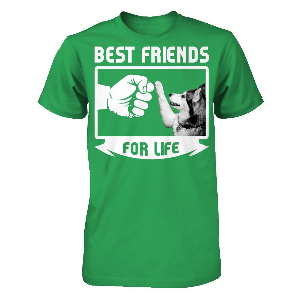 Dog - Best Friends For Life T-shirt Next Level - Unisex Fitted Tee Kelly Green