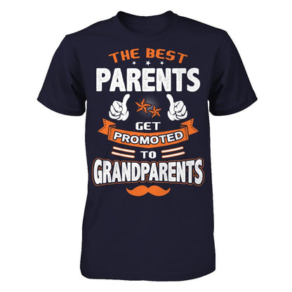 The best Parents get promoted to Grandparents Next Level - Unisex Fitted Tee Midnight Navy