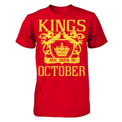 Kings Are Born In October T-shirt Next Level - Unisex Fitted Tee Red