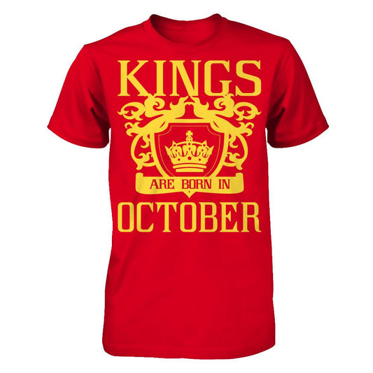 Kings Are Born In October T-shirt Next Level - Unisex Fitted Tee Red