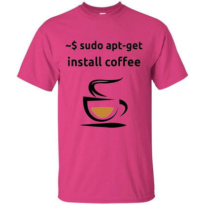 Sudo Apt-Get Install Coffee T-shirt Heliconia