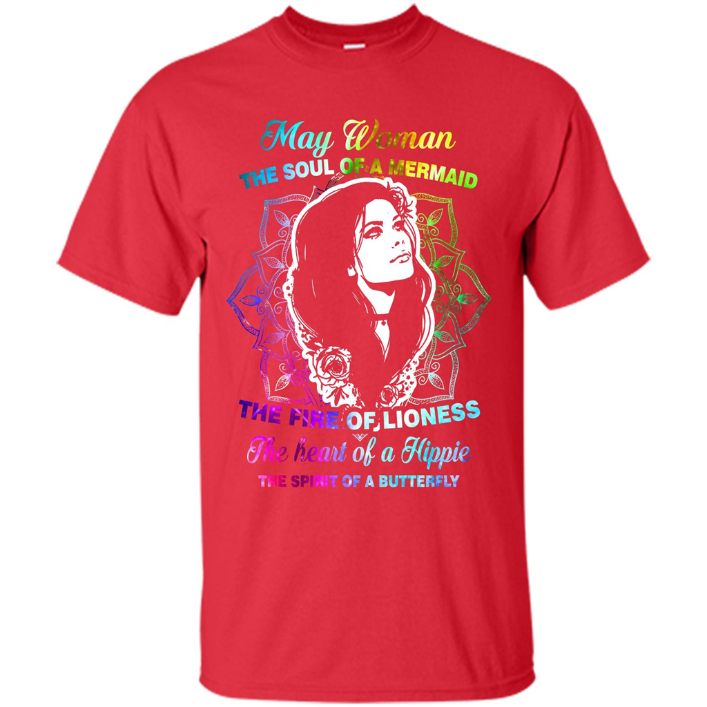 May Woman T-shirt The Heart Of A Hippie Red