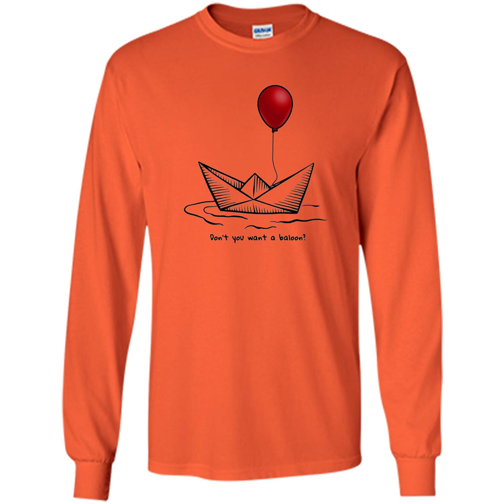 Red Balloon Horror Halloween T-shirt Orange