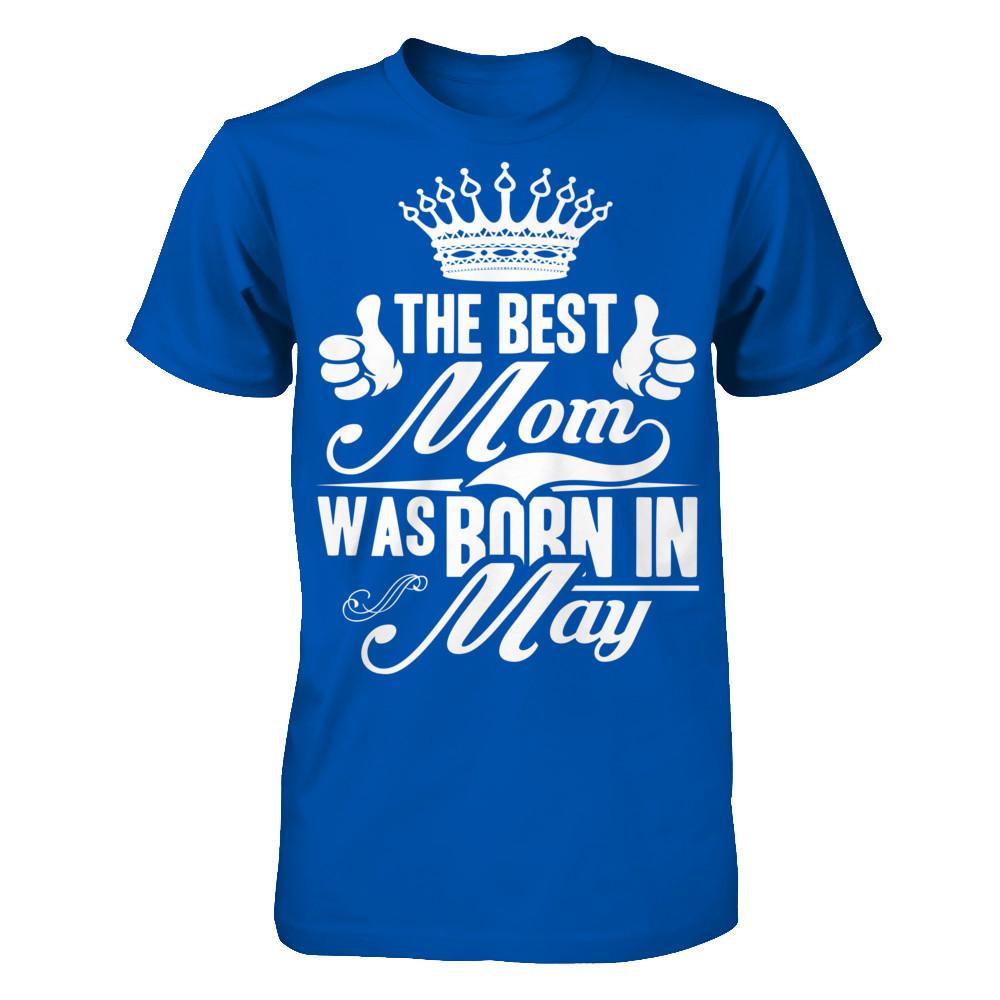 The Best Mom Was Born In May Next Level - Unisex Fitted Tee Royal