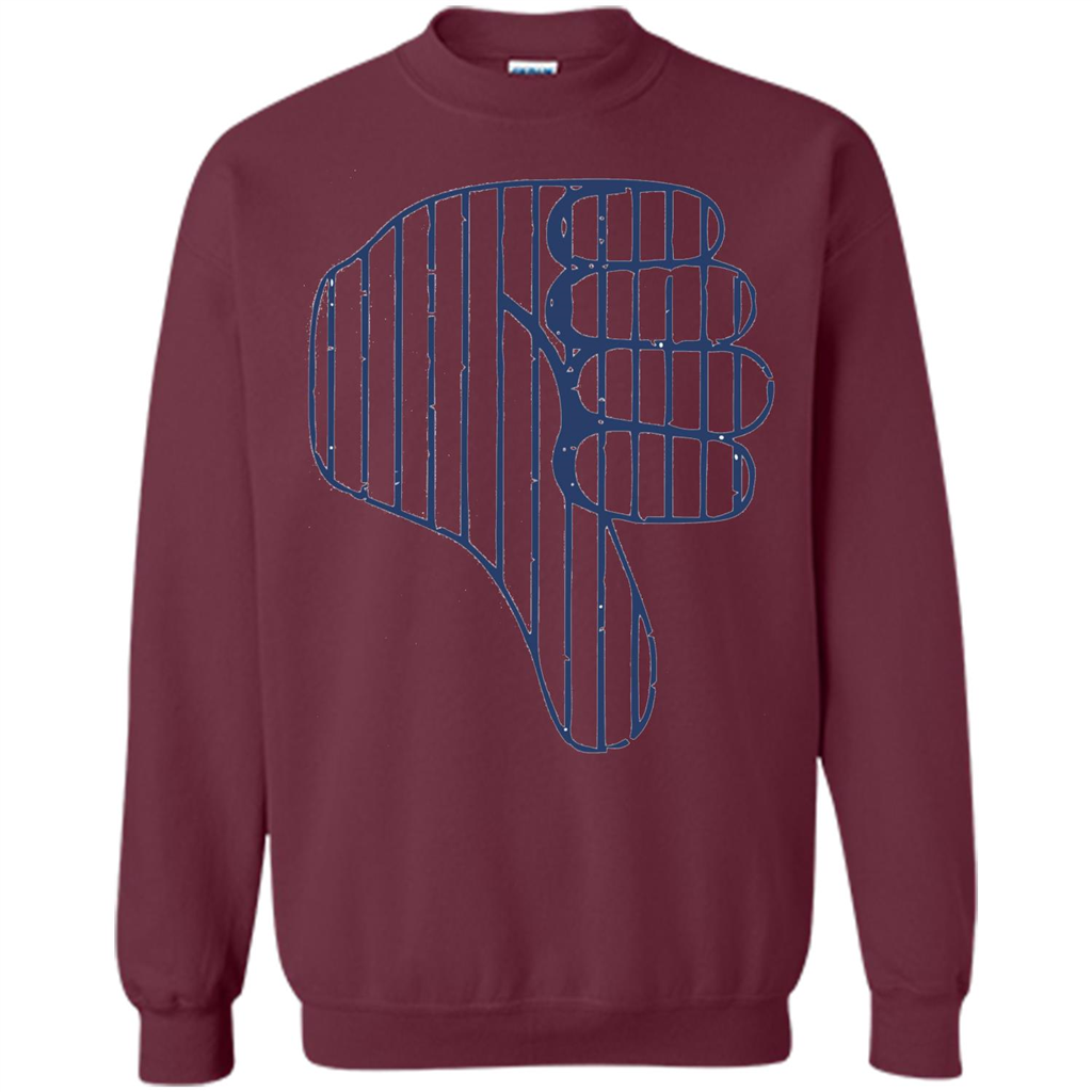 Baseball T-shirt Baseball Celebration Thumbs Down T-shirt Maroon