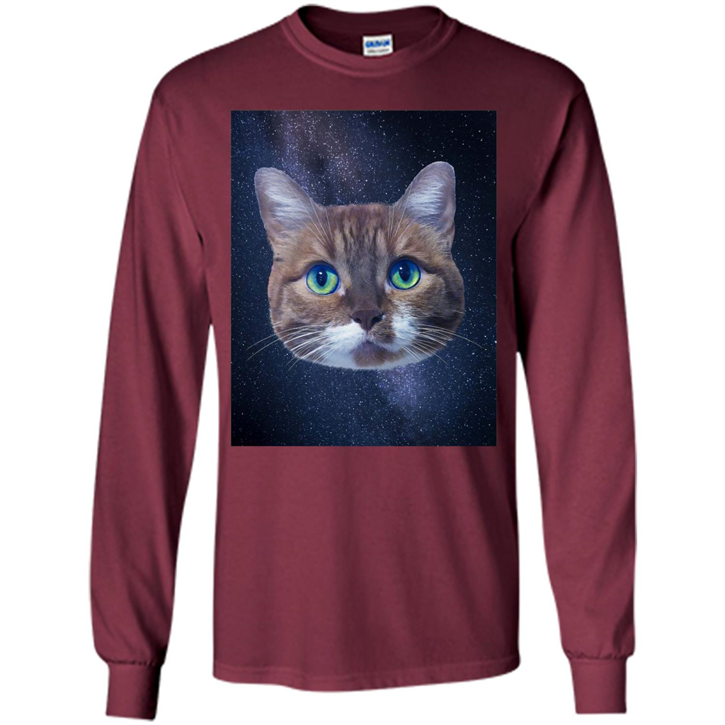 Galaxy Cat T-shirt Maroon