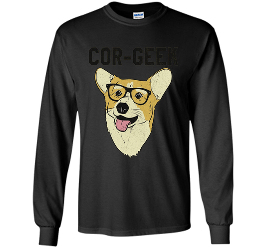 Cor-Geek T-shirt Corgi Nerd T-shirt Black