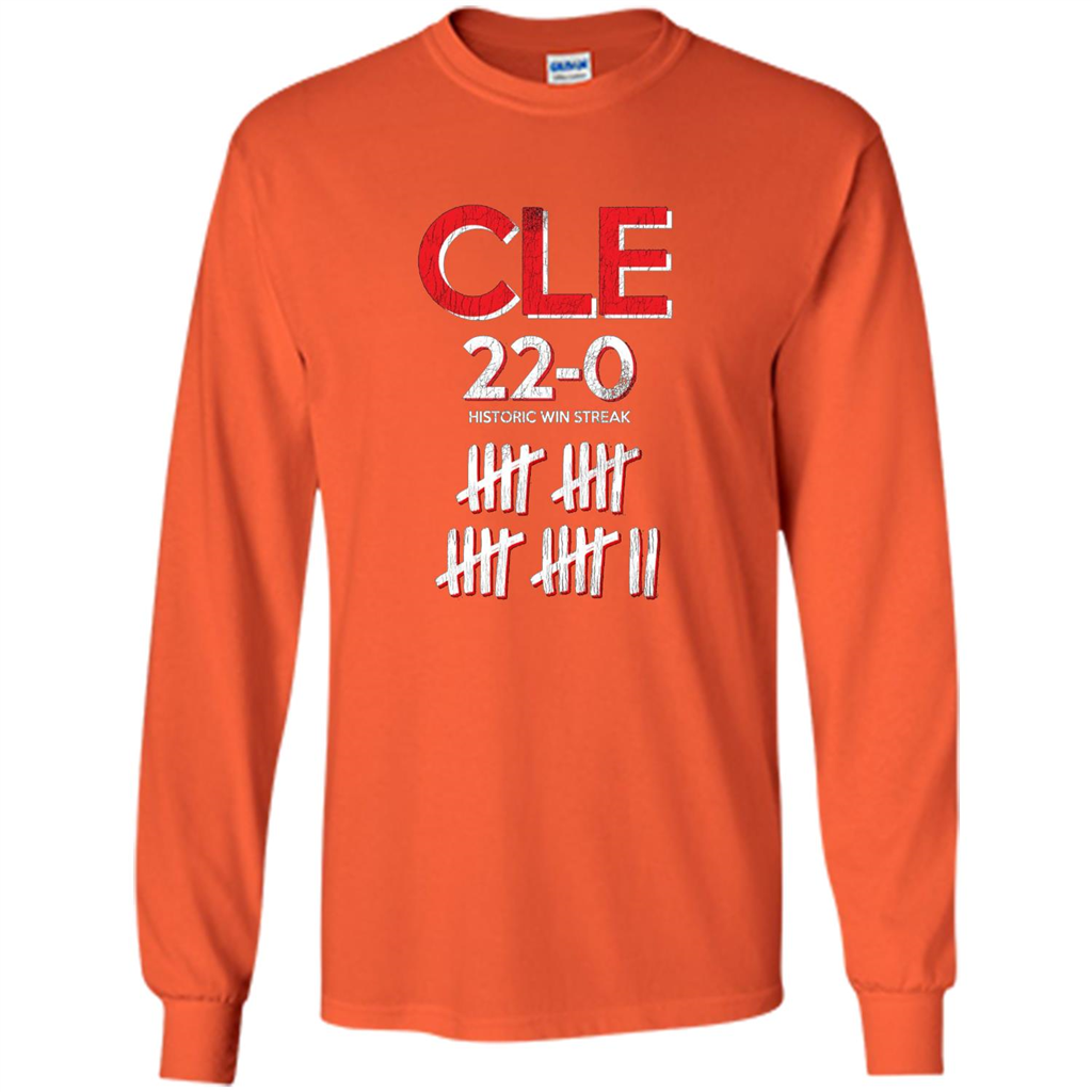 Baseball T-shirt Historic Win Streak 22-0 T-Shirt Orange