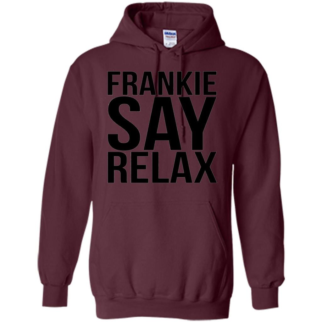 Music Lover T-shirt Frankie Say Relax Maroon