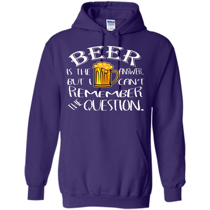 Beer T-shirt Is The Answer But I Cant Remember the Question Purple