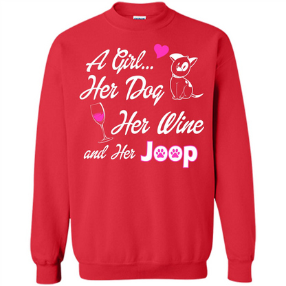 Dog T-shirt A Girl Her Dog Her Wine And Her Joop T-shirt Red