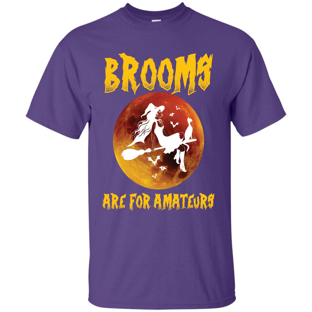 Halloween T-shirt Brooms Are For Amateurs T-shirt Purple