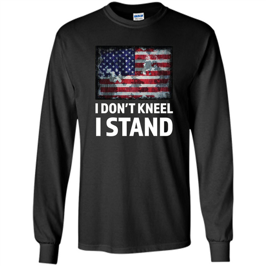 Military T-shirt I Don't Kneel I Stand T-shirt Black