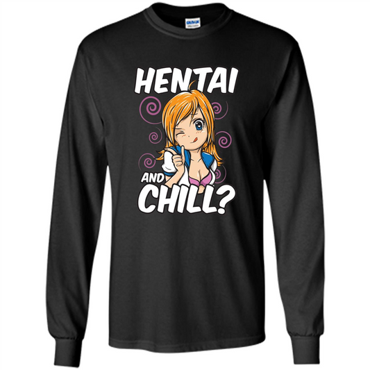 Anime Hentai and Chill T-Shirt Black