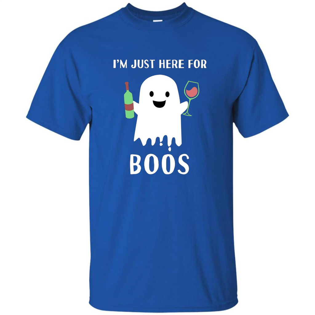 I'm Just Here For Boos T-shirt Funny Halloween Wine for Adults Royal
