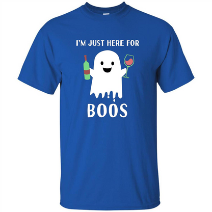 I'm Just Here For Boos T-shirt Funny Halloween Wine for Adults Royal