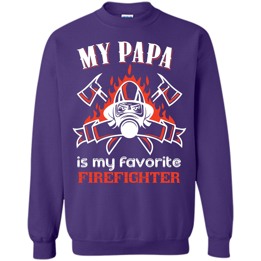 Firefighter Papa T-shirt My Papa Is My Favorite Firefighter Orange