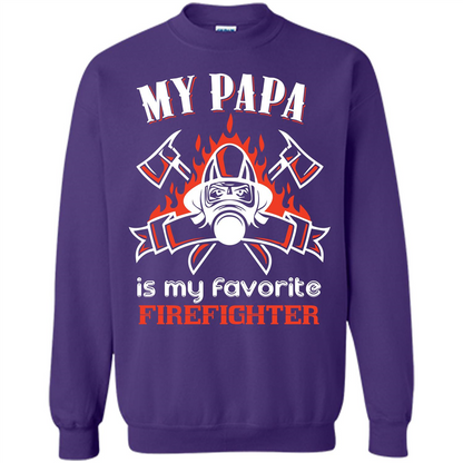 Firefighter Papa T-shirt My Papa Is My Favorite Firefighter Orange
