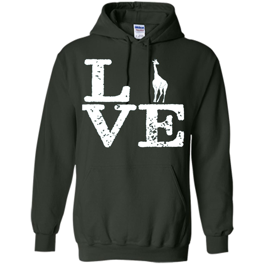 I Love Giraffe T-Shirt Forest Green