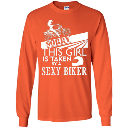 Funny Biker T-shirt This Girl Is Taken By A Biker T-shirt Orange