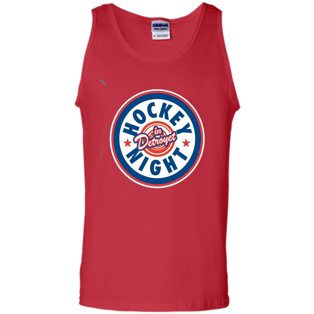 Hockey Night In Detroyet T-shirt Red