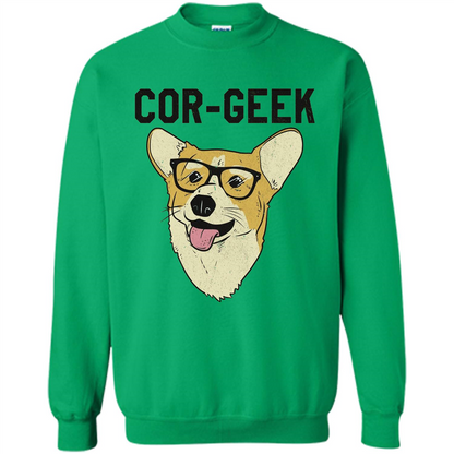 Cor-Geek Funny Corgi Nerd T-shirt Irish Green